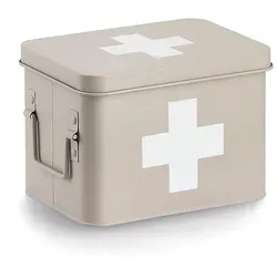 Zeller Medizinbox Metall beige - Dekokörbe aus Metall, stilvolle und praktische Aufbewahrungslösung für Medikamente und Erste-Hilfe-Utensilien, ideal für jedes Zuhause.