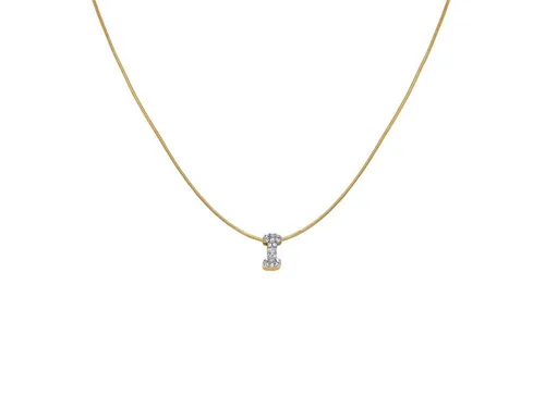 ROSEFIELD Kette mit Anhänger ROSEFIELD moderne Bubble Buchstabenkette Pave Glitzersteinchen Gold, Geschenkidee für Frauen, Damen, Mädchen & Freundin trendig & elegant