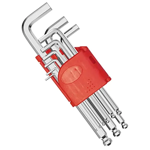 Newaner 9 stück 1.5-10MM innensechskantschlüssel set mit kugelkopf Silber