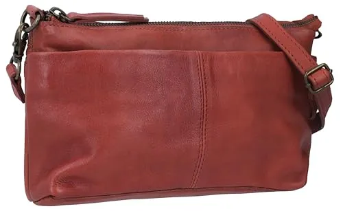 Gusti Leder Umhängetasche Veronika - Handtasche und Clutch in einem - Umhängetasche aus hochwertigem Rindsleder, vielseitig als Clutch nutzbar und mit drei sicheren Fächern für optimalen Stauraum. Ideal für Freizeit und Partynächte.