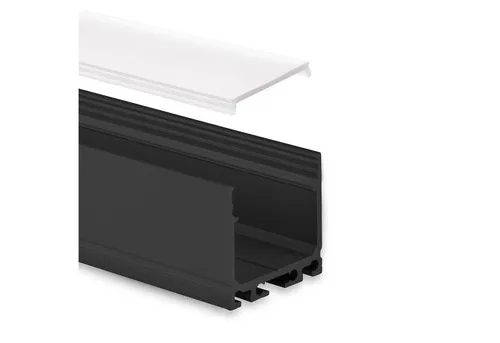 tktrading24 LED-Stripe-Profil GX-PN8 LED AUFBAU-Profil 200 cm, LED Stripes max. 16 mm, schwarz