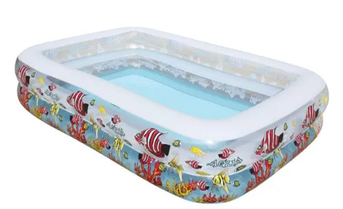 Familien-Pool 262 x 175 x 51 cm Meer-Design / Aquarium-Design, großes Planschbecken (eckig) / Lagoon Family Pool, H-62115