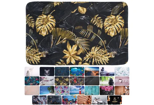 Sanilo Badematte Golden Leaves, rutschhemmend und waschbar - Badematten mit modernem Fotodruck, rutschhemmend und schnelltrocknend. Ideal für Bäder mit Fußbodenheizung und in verschiedenen Größen erhältlich.