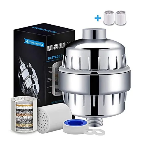 Duschfilter, 15 Stufen, universell, für Dusche, Anti-Chlor, mehrstufiger Reiniger mit neuer Entchlorungskartusche, entfernt Chlor, Schwermetall und schädliche Substanzen