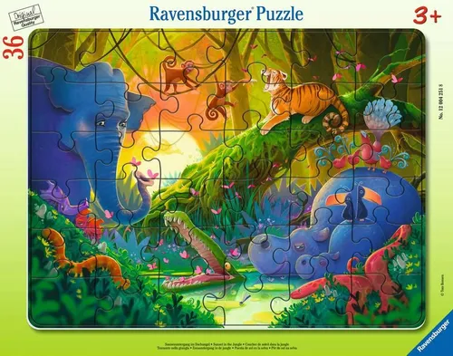 Ravensburger 04251 Sonnenuntergang im Dschungel Kinderpuzzle 36 Teile