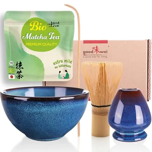 Goodwei BIO Matcha Set mit Schale, Besen und Besenhalter von Goodwei