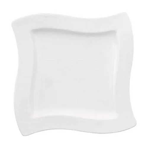 Villeroy & Boch NewWave Frühstücksteller 4er Set - Moderne, geschwungene Frühstücksteller aus hochwertigem Premium Porzellan, perfekt für Kaffee- und Frühstückstafeln. Stoßfest, stapelbar und spülmaschinengeeignet – ideal auch für die Gastronomie.
