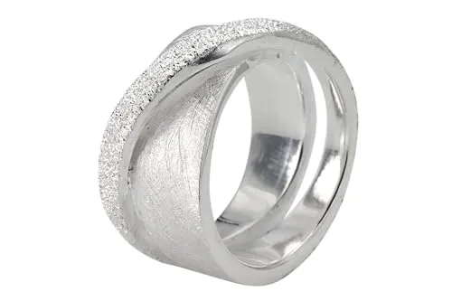 SILBERMOOS Damen Criss-Cross-Ring - Eleganter Ring aus 925er Sterling Silber, nickelfrei und anlaufgeschützt – ideal für den Alltag und perfekt kombinierbar mit anderem SILBERMOOS-Schmuck.