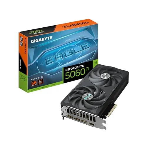 Gigabyte GeForce RTX 5060 Ti EAGLE OC 8G - High-Performance Gaming Grafikkarte - Grafikkarten mit 8 GB GDDR6-Speicher für beeindruckende Gaming-Leistung und ray tracing Technologie.