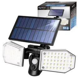 MasterLED Solar LED Fluter – 5500K Kaltweiß – 15W IP65 – PIR Bewegungssensor – Wandleuchte Außenbereich - Schwarz