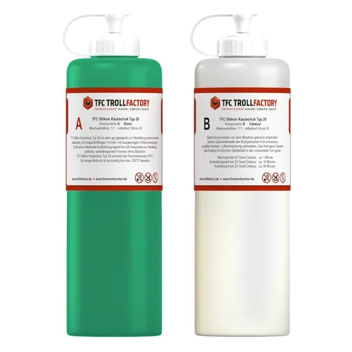 TFC Silikon Kautschuk Typ 28 Abformsilikon Shore 28 mittelhart 1:1 RTV NV 2kg