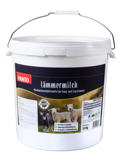 PANTO Lämmermilch Milchersatz 10 kg – Milchaustauscher für Schaflämmer & Ziegenlämmer, vollwertiger Muttermilchersatz in Pulverform mit Kasein, geeignet ab Geburt