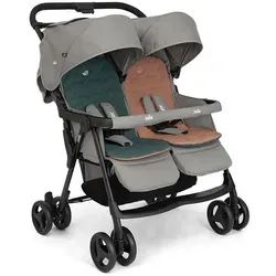 Joie Zwillingswagen Aire Twin, Grau/Dunkelgrün/Koralle in grau von Joie