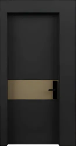 Luxuriöse Schwarze Hoteltür - Edle Designer Innertür - Moderne Kompletttür mit hochwertigem Holz und lackierter Oberfläche. Ideal für Gästezimmer. Schließmechanismus: normal, feuerbeständig, mit 2 Jahren Herstellergarantie.