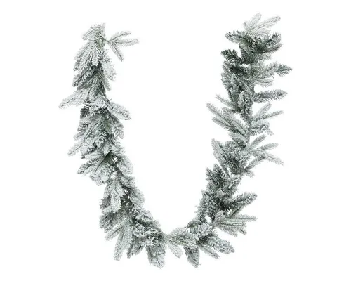 Girlande aus verschneiten Tannenzweigen, 180 cm - Nussknacker Dekoration, festliche grüne Girlande aus langlebigem Kunststoff, ideal für eine winterliche Atmosphäre in Ihrem Zuhause.