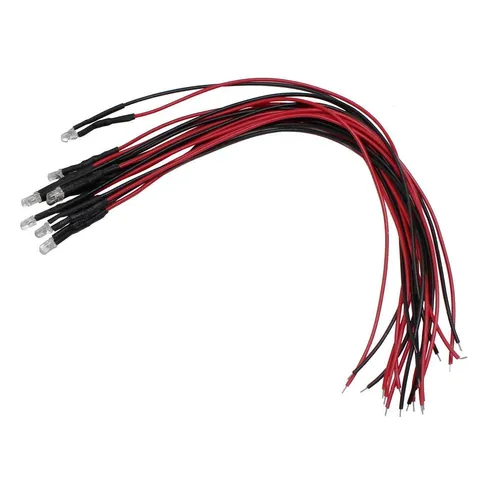 10x Superhelle LEDs 3mm Blau für 5V 20cm Kabel 2000…3000mcd 30°