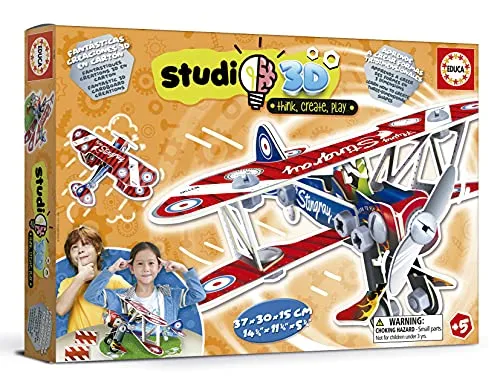 Educa 19185, Studio 3D Flugzeug, Bausatz für Kinder ab 5 Jahren