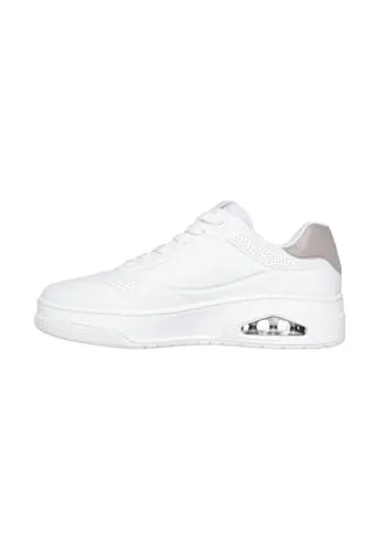 Skechers Damen UNO Court Fast Break Sneaker, weiß, 36 EU - Damen-Sneaker mit flacher Absatzform, ideal für den Alltag und bequem für lange Tragezeiten.