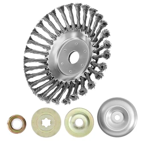 Unkrautbürste 8 Zoll, Innenloch 25,4 mm, Unkrautbürste für Motorsense, Wildkrautbürste, kann Unkraut, Schlamm und hartnäckigen Schmutz effektiv entfernen