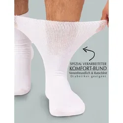 OCERA Diabetikersocken OCERA 6 Paar Socken Unisex für Diabetiker geeignet und ohne Gummibund weiß 35-38