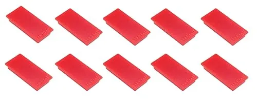 FRANKEN Magnete Rechteckig, 10 Stück, Hochwertige Haftmagnete für Büro, Haushalt, Werkstatt, ideal für Whiteboards, Kühlschrank, Plantafeln oder Schaukästen, 23 x 50 mm, Rot, HM2350 01