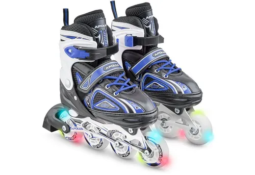 Apollo Inlineskates Super Blades X-Pro - Verstellbare Inliner für Kinder mit leuchtenden LED-Rädern, ideal für Anfänger und passend über 4 Schuhgrößen hinweg.