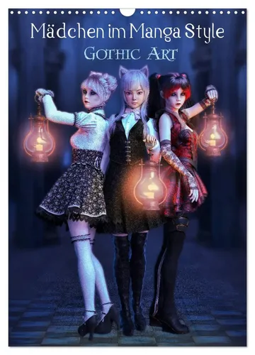 Mädchen im Manga Style (Gothic Art) Wandkalender 2026 - Kunst Kalender im DIN A3 Format mit süßen Manga Mädels, ideal für Gothic Art Liebhaber und kreative Akzente in jedem Raum.