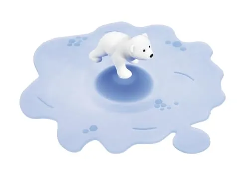 Lurch 210832 Mein Deckel Beach Arctic Summer Eisbär, Glasabdeckung aus BPA-freiem Premium-Platin-Silikon, Ø 10,5cm