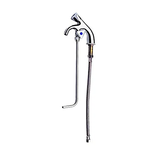 ich-zapfe.de Kaltwasserstandhahn - Verchromter Wasserhahn für Kaltwasser - Küchen- & Badinstallation - Verchromter Kaltwasserstandhahn mit 1/2' Abgang, ideal für Theken und Spülbecken, inklusive Unterspülrohr und Flexschläuchen für einfache Installation.