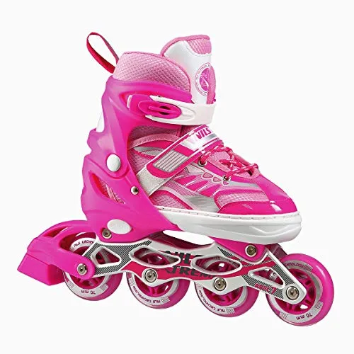 Nils Extreme Inliner für Kinder und Erwachsene - Inline Skates Mädchen und Jungen - ABEC7 Kugellager - Inliner Damen und Herren - Rollerskates Größenverstellbar 39-42 - Rosa - NJ1828