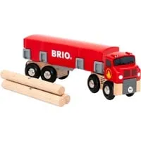 World Holztransporter mit Magnetladung, Spielfahrzeug rot von BRIO