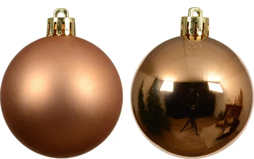 Weihnachtskugeln Kunststoff 6cm 12 Stück - Brandy