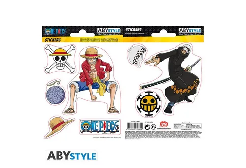 ABYstyle Sticker ONE PIECE - Stickers - 16x11cm/ 2 sheets - Luffy & Law