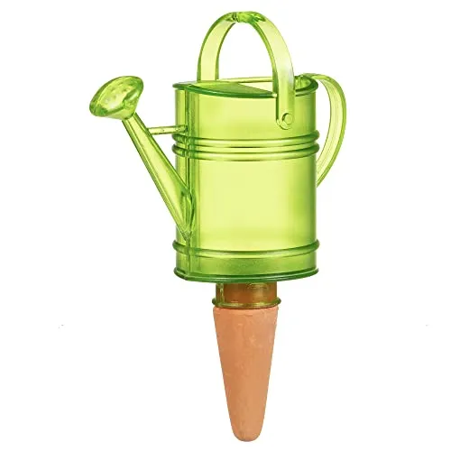 Scheurich Wasserspender Nelly | 1x Grün | 110 ml Füllmenge | Bewässerungskugel klein mit Ton Fuß | Wasserspender Pflanzen und Blumen Terrakotta Stiel