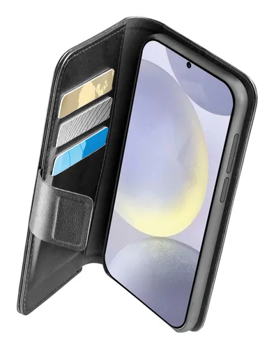 Cellularline Folio Case für Samsung Galaxy S25+ - Handyhüllen mit praktischem Desktop-Ständer und 3 Kartentaschen für optimalen Schutz und Funktionalität. Ideal für unterwegs!