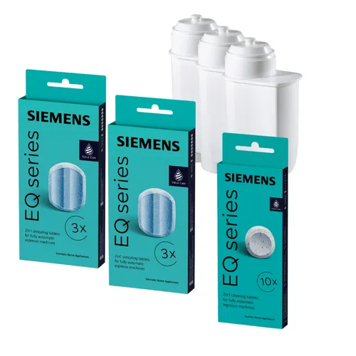SIEMENS für ALLE EQ Entkalkungstabletten - Wasserfilter & Reinigungstabletten - Ersatzteile für Bosch EQ Kaffeemaschinen, sorgt für optimale Kaffeequalität und verlängert die Lebensdauer Ihrer Maschine.