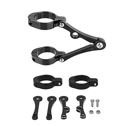 Akozon CNC Aluminium Motorradscheinwerferhalterung für 1,5 Zoll / 1,6 Zoll Gabelrohr