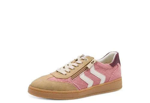 MARCO TOZZI Damen Sneaker Retro Stil mit Reißverschluss, Größe: 42 EU, Farbe: Rosa - Sneaker im Retro Stil mit praktischem Reißverschluss und weichem Cord-Obermaterial, ideal für einen bequemen und stilvollen Alltag.