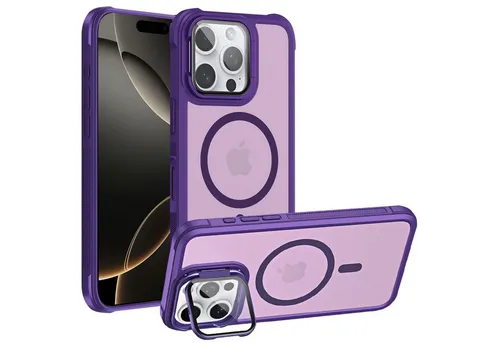 CoolGadget Handyhülle Hybrid CAM Handy Hülle für Apple iPhone 16 Pro 6,3 Zoll, Kameraschutzglas klappbar Schutzhülle Metallring für Magsafe Zubehör