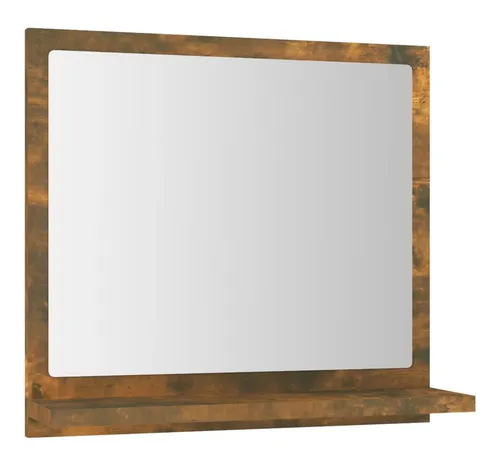 furnicato Wandspiegel mit Ablage 40 x 10,5 x 37 cm - Räuchereiche, Massivholz - Stilvoller Wandspiegel mit praktischer Ablage für Ihr Zuhause. Aus robustem Massivholz gefertigt, bietet er eine elegante Lösung zur Aufbewahrung Ihrer Badutensilien. Ideal für eine ordentliche und ansprechende Raumgestaltung.