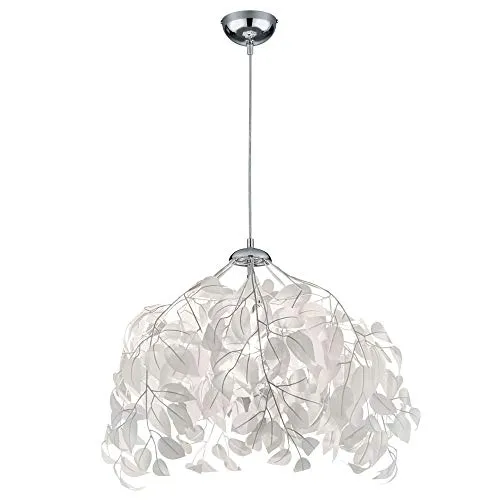 TRIO R10461901 Leavy Hängeleuchte E27 1x28W - Moderne Hängeleuchte aus Chrom, ideal für das Wohnzimmer. Hochwertige Verarbeitung und zeitgemäßes Design. Perfekt für E27-LED-Lampen, um Energie zu sparen.