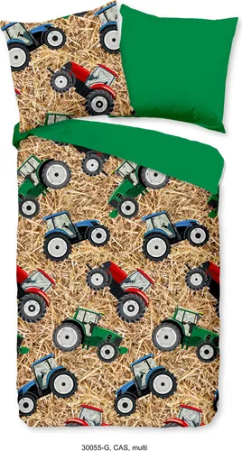 Good Morning Kinder Bettwäsche Traktoren 135x200 cm - Bettwäsche aus 100% Baumwolle, atmungsaktiv und temperaturausgleichend, ideal für jede Jahreszeit. Mit Reißverschluss für einfaches Beziehen.