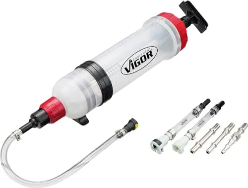 Vigor V4201 Vakuumpumpe - Pumpen: Manuelle Vakuumpumpe mit 1,5 l Fassungsvermögen, ideal zum Absaugen und Einfüllen von Fahrzeugflüssigkeiten, perfekt für TDI Fahrzeuge ohne Vorfilterpumpe.