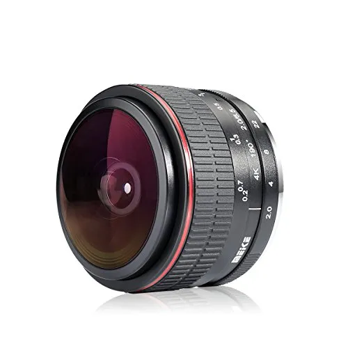 Meike 6.5mm f2.0 Ultra Wide Circular Fisheye Objektiv passend für Fujifilm X Mount Mirrorless APS-C Kamera X-T2 X-T100 X-Pro2 X-E3 X-T1 X-T2 X-T5 X-T10 X-T20 X-E2 X-E2s X-E1 X30 X70 XPro1,etc