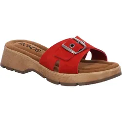 ROHDE Licata Damen Pantoletten rot 38 - Bequem und stylish - Moderne Pantoletten aus hochwertigem Leder mit verstellbarer Schnalle für optimalen Tragekomfort. Ideal für den Sommer und nachhaltig produziert in Europa.