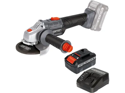 KRAFTIXX® Winkelschleifer KX-WS 18 Li – 3-tlg. Set inkl. 3,0 Ah Akku