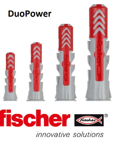 Fischer DuoTec 10, 2-K-Dübel 10 x 50mm, 50 Stück - Eisenwaren – Hochwertige 2-Komponenten-Klappdübel für sichere Montage in engen Hohlräumen, ideal für Beton, Gipskarton und Holz. Hohe Zug- und Querlasten dank glasfaserverstärktem Kunststoff.
