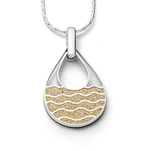 DUR Schmuck großer Anhänger Strandwellen Strandsand, Silber 925/- rhodiniert (P3583)