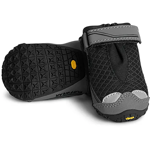 Ruffwear Pfotenschutz GRIP TREXTM Hundeschuh - hervorragender Halt auf jedem Gelände, schwarz, 64mm S, ideal für aktive Hunde