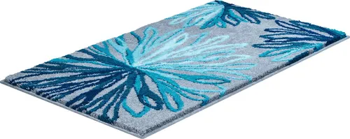 Badematte GRUND Gr. 2, blau (grau, ozean) - Rechteckig 70cm x 120cm - Badteppich mit rutschhemmender Unterseite, ideal für Fußbodenheizung. Der weiche Flor von 20 mm sorgt für höchsten Komfort und schafft einen neuen Lieblingsort in Ihrem Badezimmer.